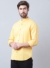 پیراهن یقه ماندارین راحتی زرد