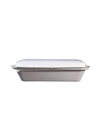 ظروف لولایی قابل تجزیه زیستی یکبار مصرف 500 تکه خاکستری/سفید 7x5 اینچی