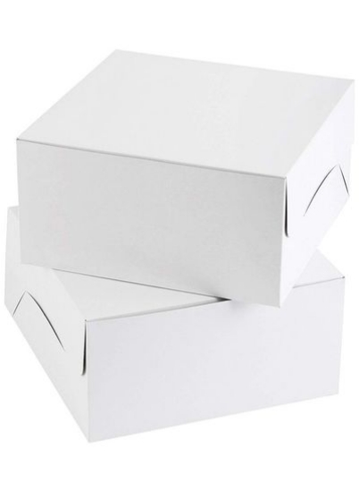 جعبه کیک یکبار مصرف 100 عددی سفید 15x15x8 سانتی متر