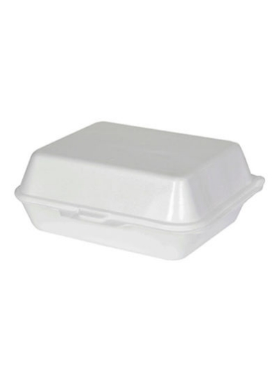 جعبه ناهار یکبار مصرف 250 عددی با درب لولایی سفید 240x200x90 میلی متر