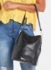 کیف سطلی PU زنانه بافت دار مغناطیسی مشکی