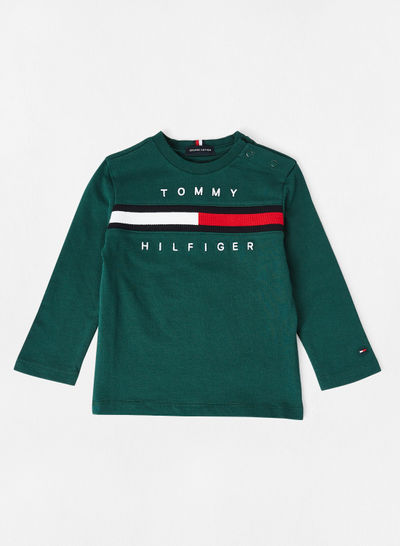 تصویر TOMMY HILFIGER : تی شرت آستین بلند با لوگوی کودکان و نو : تاریخ تحویل: 3 تا 5 روز کاری تی شرت آستین بلند با لوگوی کودکان و نوجوانان به رنگ سبز