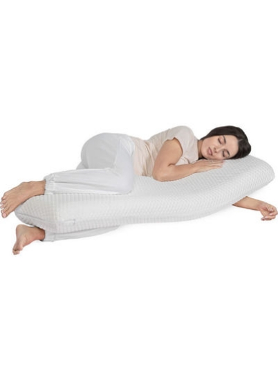ساپورت حاملگی نرم و راحت چند منظوره برای خواب تمام بدن بالش مموری فوم سفید 135X35X13cm