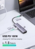 7 در 1 USB C 3.0 هاب 4K 60 هرتز به HDMI دانگل با اترنت گیگابیتی 100 وات تحویل انرژی SD TF کارت خوان برای MacBook Pro Air M1 2021 2020 iPad Pro 2021 2020 و غیره نقره ای