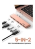 هاب USB C برای MacBook Pro 5-In-1 Type C Hub Adapter با 4K HDMI، پورت USB-C Gen 2، 3*USB 3.0 Pink