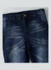 شلوار جین راحتی بافته شده آبی متوسط