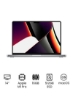 MacBook Pro (2021) با صفحه نمایش 14 اینچی Liquid Retina XDR تراشه Apple M1 Pro با پردازنده 8 هسته ای و پردازنده گرافیکی 14 هسته ای / 16 گیگابایت رم / 512 گیگابایت SSD / صفحه کلید انگلیسی Space Grey