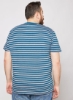 تی شرت راه راه سایز بزرگ آبی/سفید