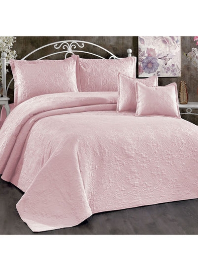 ست لحاف 3 تکه Terena شامل 1 x Comforter 260x240 سانتی متر، 2 x روبالشی 75x50 + 5 سانتی متر صورتی پلی استر 260x240 سانتی متر