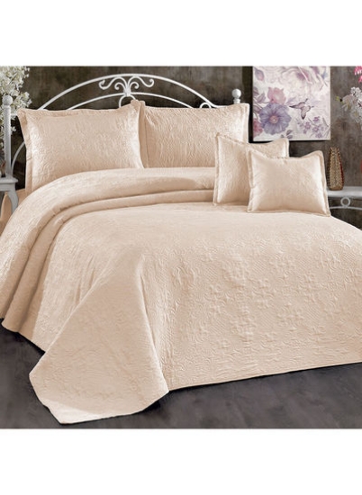 ست لحاف 3 تکه Terena شامل 1 x Comforter 260x240 سانتی متر، 2 x روبالشی 75x50 + 5 سانتی متر پلی استر بژ 260x240 سانتی متر