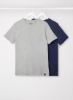 تی شرت آستین کوتاه (بسته 2 عددی) خاکستری/آبی