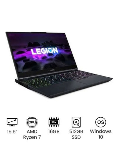 کارت گرافیک Legion 5 15Ach6H 15.6 اینچی Full HD AMD Ryzen 7 5800H/16GB RAM/512SSD/6 Rtx 3060 - ویندوز با هارد اکسترنال قابل حمل 1 ترابایت انگلیسی/عربی فانتوم آبی