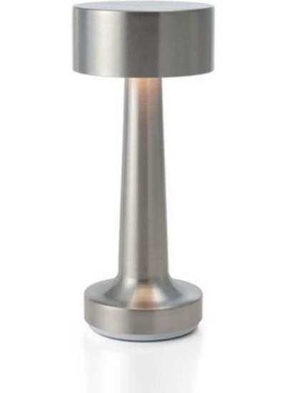 چراغ رومیزی شارژ USB بار رستوران قهوه سیار چراغ میز سنسور لمسی نورپردازی بی سیم دکور کنار تخت چراغ خواب نقره ای 22×8 سانتی متر