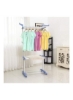سازماندهی قفسه خشک کن لباس های تاشو 3 لایه سفید/آبی 73x63x170 سانتی متر