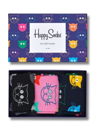ست هدیه جوراب گربه ای مخلوط 3 بسته چند رنگ