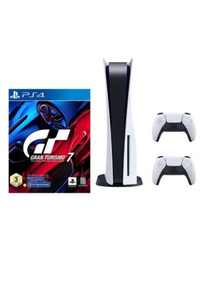 دیسک پلی استیشن 5 با کنترلر اضافی و Gran Turismo 7 (GT7)