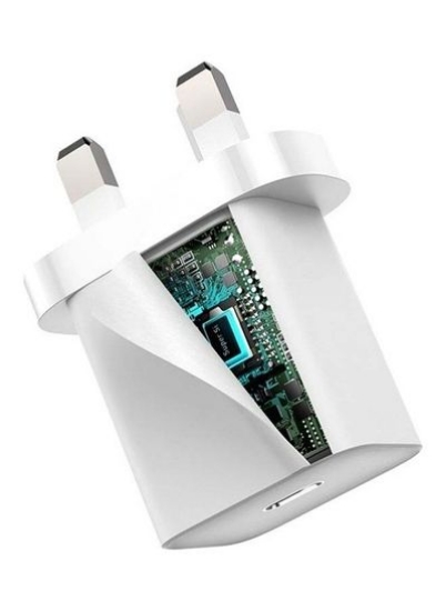 آداپتور دیواری دوشاخه شارژر فوق سریع PD 20 واتی سازگار با iPad mini-6، iPad Pro/Air، Galaxy S21/S21+/S21 Ultra/S20/Note20/S9/S10، Oneplus 8 Pro White