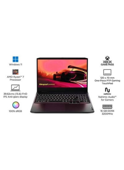 لپ تاپ IdeaPad Gaming 3 15ACH6 با صفحه نمایش 15.6 اینچی، پردازنده AMD Ryzen 7 5800H، 16 گیگابایت رم / 512 گیگابایت SSD / 4 گیگابایت کارت گرافیک NVIDIA GeForce RTX 3050 SHADOW BLACK