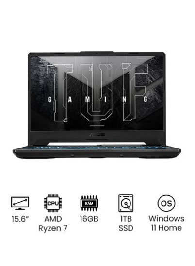 لپ تاپ TUF Dash A15 FA506IC-HN043W با صفحه نمایش 15.6 اینچی، پردازنده AMD R7 4800H / 16 گیگابایت رم / 1 ترابایت SSD / 4 گیگابایت گرافیک NVIDIA GeForce RTX 3050 / Win11 Home / Backlit-RGB Graphite / English