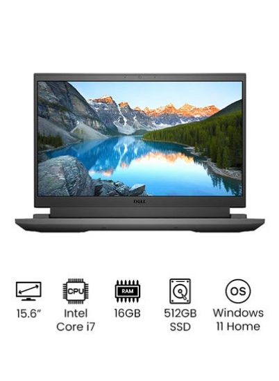 لپ تاپ Inspiron G15 5511 با صفحه نمایش 15.6 اینچی FHD، پردازنده Core i7-11800H / 16 گیگابایت رم / 512 گیگابایت SSD / 6 گیگابایت گرافیک NVIDIA GeForce RTX 3060 / Win 11H / خاکستری انگلیسی/عربی