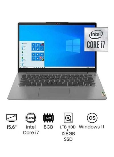 لپ تاپ IdeaPad 3 15IML05 با صفحه نمایش 15.6 اینچی FHD، پردازنده Core i7-10510U / 8 گیگابایت رم / 128 گیگابایت SSD / 2 گیگابایت گرافیک NVIDIA GeForce MX330 / Windows 11 Home / خاکستری پلاتینی