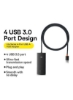 هاب USB 4 پورت USB-A به USB 3.0 سری Lite مشکی