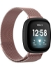 بند حلقه مشبک فولادی ضد زنگ میلانی برای Fitbit Versa 3/Sense Smart Watch Rose Pink