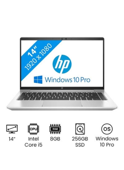 لپ تاپ تجاری ProBook 440 G8 با صفحه نمایش 14 اینچی Full HD، پردازنده Core i5-1135G7، 8 گیگابایت رم، 256 گیگابایت SSD، گرافیک Intel Iris Xe، Windows 10 Pro English Silver