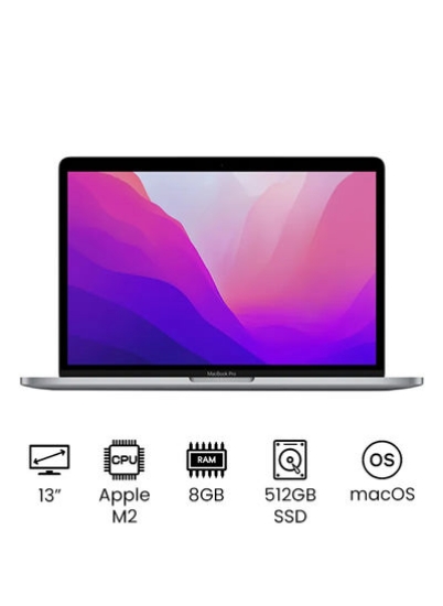 مک بوک پرو 13 اینچی: تراشه Apple M2 با پردازنده 8 هسته ای و پردازنده گرافیکی 10 هسته ای، 512 گیگابایت SSD / گرافیک یکپارچه / نسخه بین المللی انگلیسی Space Grey