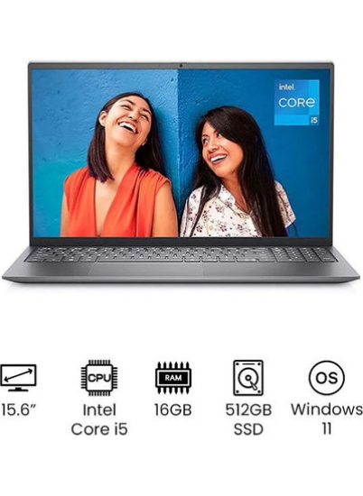 Inspiron 5510 Profesional با صفحه نمایش 15.6 اینچی Full HD / پردازنده Core i5-11300H / 16 گیگابایت رم / 512 گیگابایت SSD / Intel Iris Xe گرافیک / ویندوز 11 انگلیسی / نقره ای عربی