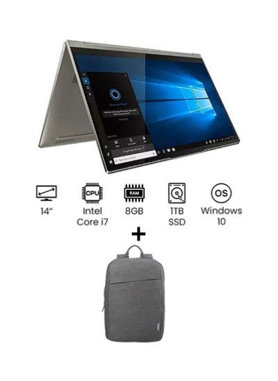 لپ تاپ Yoga C940 تبدیل 2 در 1 با صفحه نمایش 14 اینچی فول اچ دی، پردازنده Core i7-1065G7 / رم 8 گیگابایت / SSD 1 ترابایت / گرافیک Intel Iris Plus / ویندوز 10 / نسخه بین المللی انگلیسی / خاکستری عربی