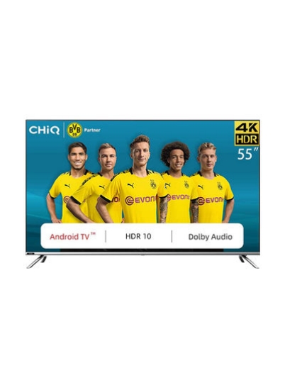 تلویزیون اندروید 55 اینچ 4K UHD Dolby Vision، صدای دالبی برای NETFLIX، یوتیوب، پرایم ویدیو، گوگل پلی از راه دور، بلوتوث 5.0 U55G7P مشکی