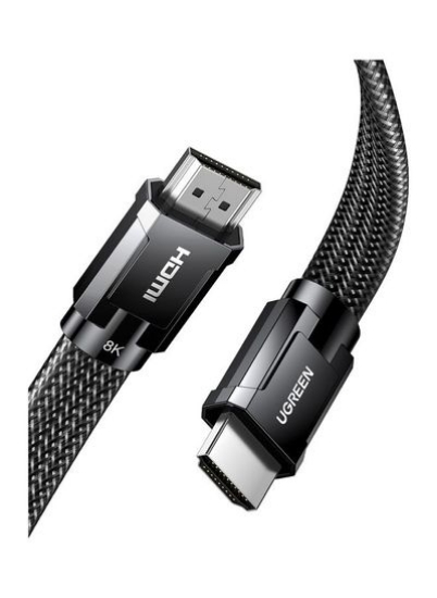 کابل HDMI 8K 3M HDMI 2.1 48Gbps 8K@60Hz سیم تخت بافته UHD دینامیک HDR eARC Wire برای MacBook Pro PS5 PS4 تلویزیون سوئیچ Xbox Roku UHD تلویزیون پروژکتور بلوری مشکی