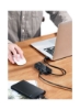 آداپتور اترنت USB 3.0 هاب مبدل شبکه گیگابیتی RJ45 Lan سازگار با MacBook Air iMac Pro Surface Pro کنسول سوئیچ کروم بوک مشکی