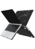 قاب محافظ سخت پوسته ای با پوشش صفحه کلید انگلیسی چینش ایالات متحده سازگار برای MacBook Pro 14 اینچی 2021 2022 Release A2442 M1 Pro M1 Max با نمایشگر مایع رتینا XDR تاچ شناسه سیاه مرمر سیاه