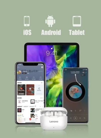 Lenovo LivePods LP1 Touch Control Hosts دوگانه هدفون میکروفون داخلی برای سالن ورزشی بازی