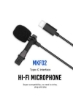 میکروفون XO MKF02 Lavalier با طول 2M پورت نوع C، میکروفون سیمی با کیفیت HD سازگار با سامسونگ، هواوی شیائومی و غیره