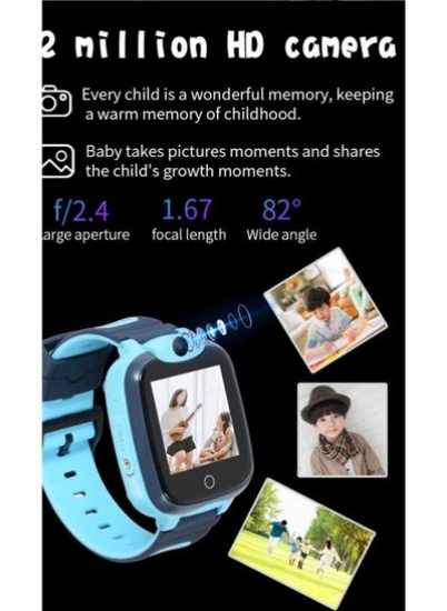 4G GPS ضد آب برای کودکان ساعت هوشمند آبی