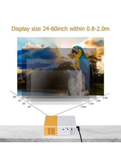 مینی پروژکتور قابل حمل 400-600 لومن ویدئو پروژکتور LCD پشتیبانی از HDMI، USB، AV، CVBS، کنترل از راه دور برای سینمای خانگی در داخل سالن، پروژکتور فیلم در فضای باز