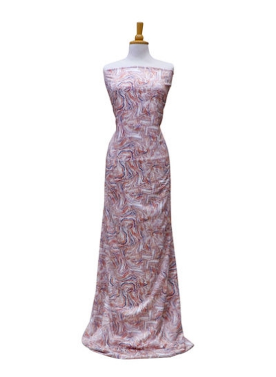 پارچه بدون دوخت چاپ دیجیتال 100% ساتن پنبه ای برای Abaya و Jalabiya 44 اینچ x 3.66 متر صورتی و آبی