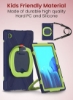 قاب محافظ رنگارنگ مقاوم ضد ضربه Moxedo با پایه 360 چرخشی و بند شانه برای کودکان سازگار برای Samsung Galaxy Tab A7 10.4 اینچی (T500/T505) - آبی دریایی/آهکی