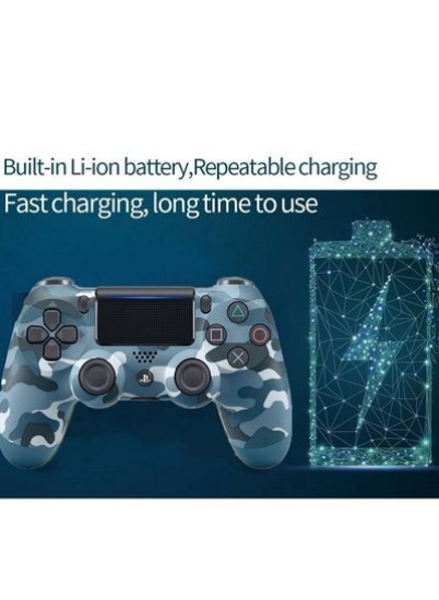 کنترلر بی سیم Dualshock با جوی استیک بلوتوث برای کنترل از راه دور بازی Sony PlayStation 4 Camo blue