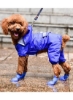 کفش سگ - چکمه محافظ سگ، ست 4 چکمه برای پنجه سگ، کفش سگ ضد آب با بند قابل تنظیم Velcro و زیره ضد لغزش برای سگ های متوسط و بزرگ (آبی سایز M)