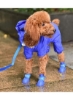 کفش سگ - چکمه محافظ سگ، ست 4 چکمه برای پنجه سگ، کفش سگ ضد آب با بند قابل تنظیم Velcro و زیره ضد لغزش برای سگ های متوسط و بزرگ (آبی سایز M)