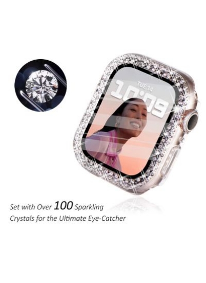 قاب ساعت سازگار با Apple Watch 7، 5 عددی Bling Cover Diamond Bumper، قاب 41 میلی متری برای اپل واچ سری 7 (رزگلد / صورتی / مشکی / نقره ای / شفاف)