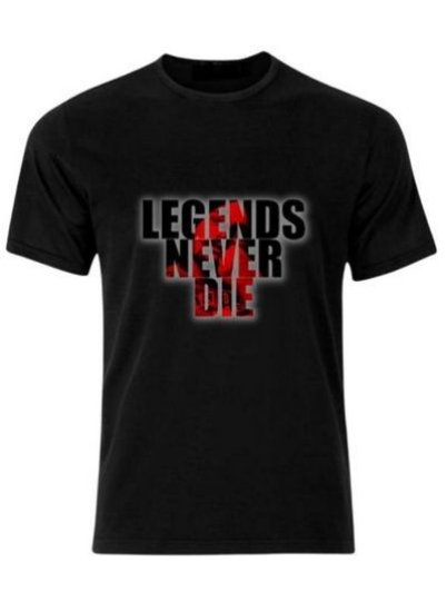 تی شرت آستین کوتاه Legends Never Die Sidhu Moose wala چاپ شده با یقه گاه به گاه خدمه آستین کوتاه