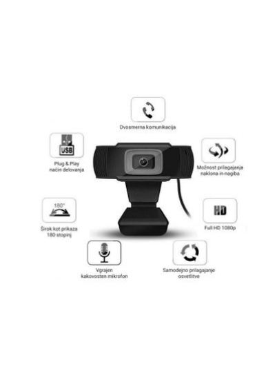 HXSJ A870 USB Webcam 480P دوربین وب فوکوس ثابت میکروفون داخلی جاذب صدا برای رایانه رومیزی لپ تاپ مشکی