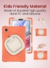 قاب محافظ رنگارنگ مقاوم ضد ضربه Moxedo با پایه 360 چرخشی و بند شانه برای کودکان سازگار برای Samsung Galaxy S6 Lite 10.4 اینچی - Living Coral