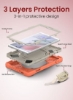 قاب محافظ رنگارنگ مقاوم ضد ضربه Moxedo با پایه 360 چرخشی و بند شانه برای کودکان سازگار برای Samsung Galaxy S6 Lite 10.4 اینچی - Living Coral