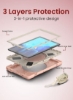 قاب محافظ رنگارنگ مقاوم ضد ضربه Moxedo با پایه 360 چرخشی و بند شانه برای کودکان سازگار برای Samsung Galaxy Tab A7 10.4 اینچی (T500/T505) - رزگلد
